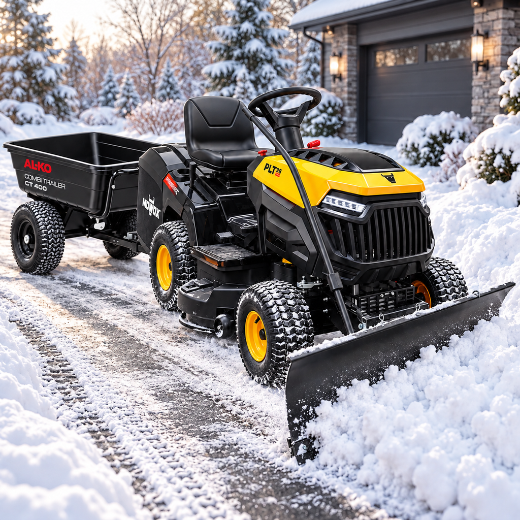 PŁUG DO ŚNIEGU DO TRAKTORKA – 120 CM do traktorków: AL-KO | Cub Cadet | Stiga | Husqvarna | Faworyt